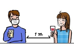 利用者と従業員のソーシャルディスタンス